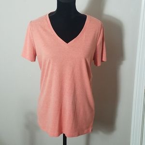 Eddie Bauer Orange V-neck T-shirt Sz XL